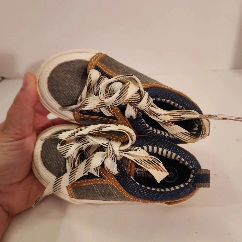 Genuine Kids by OshKosh Denim Lace Up Casual Sneakers in Size 6 (Toddler Size)